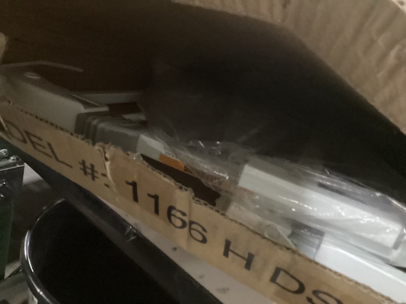 Condition photo showing As Is for Regalo Easy Step Extra Tall Walk Thru Baby Gate, Includes 4-Inch Extension, and 4 Pack of Wall Cups and Mounting Kit, White White 29-36.5"W x 36"H