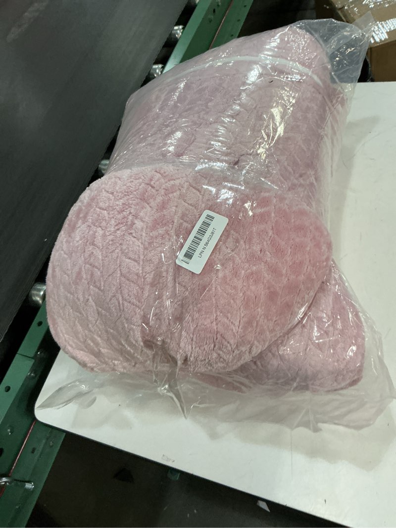 Condition photo showing As Is for your moon wedge headboard pillow twin with 1 pack neck roll pillow, triangular wedge backrest pillows headboard for bed,daybed,and lounging, large bed bolster pillows,pink pink twin