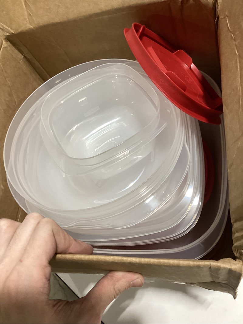 Rubbermaid EasyStore Square and Round Containers, 14-Piece Set, Food Storage Containers, Food Storag