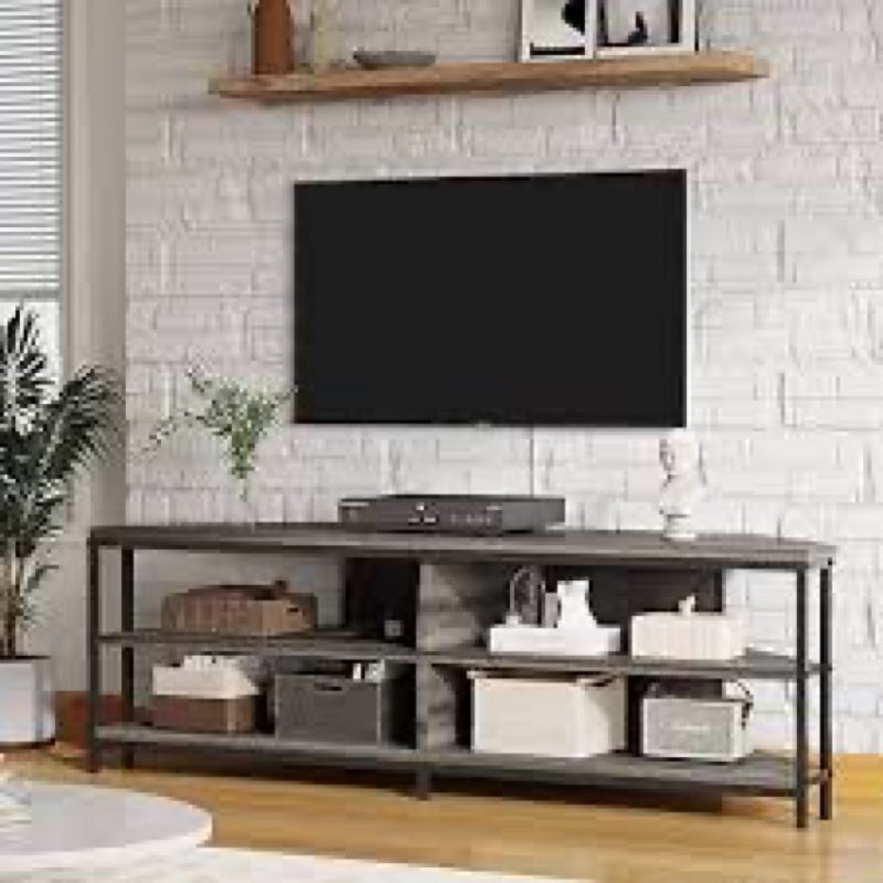 MUTUN Corner TV Stand with Power Outlet, Corner Entertainment Center for 32 43 50 55 60 Inch TV, Ind