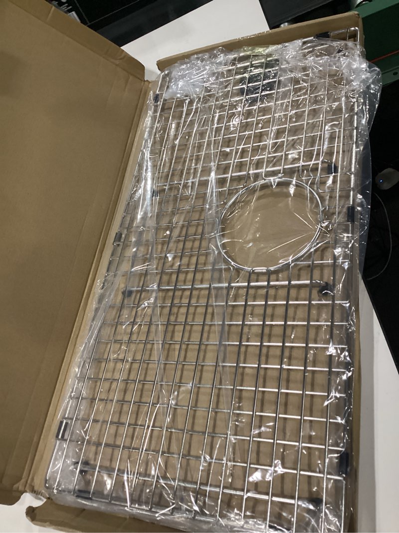 Condition photo showing Good Condition for serene valley sink bottom grid 26" x 13", rear drain with corner radius 3/8", sink protector svh2613r