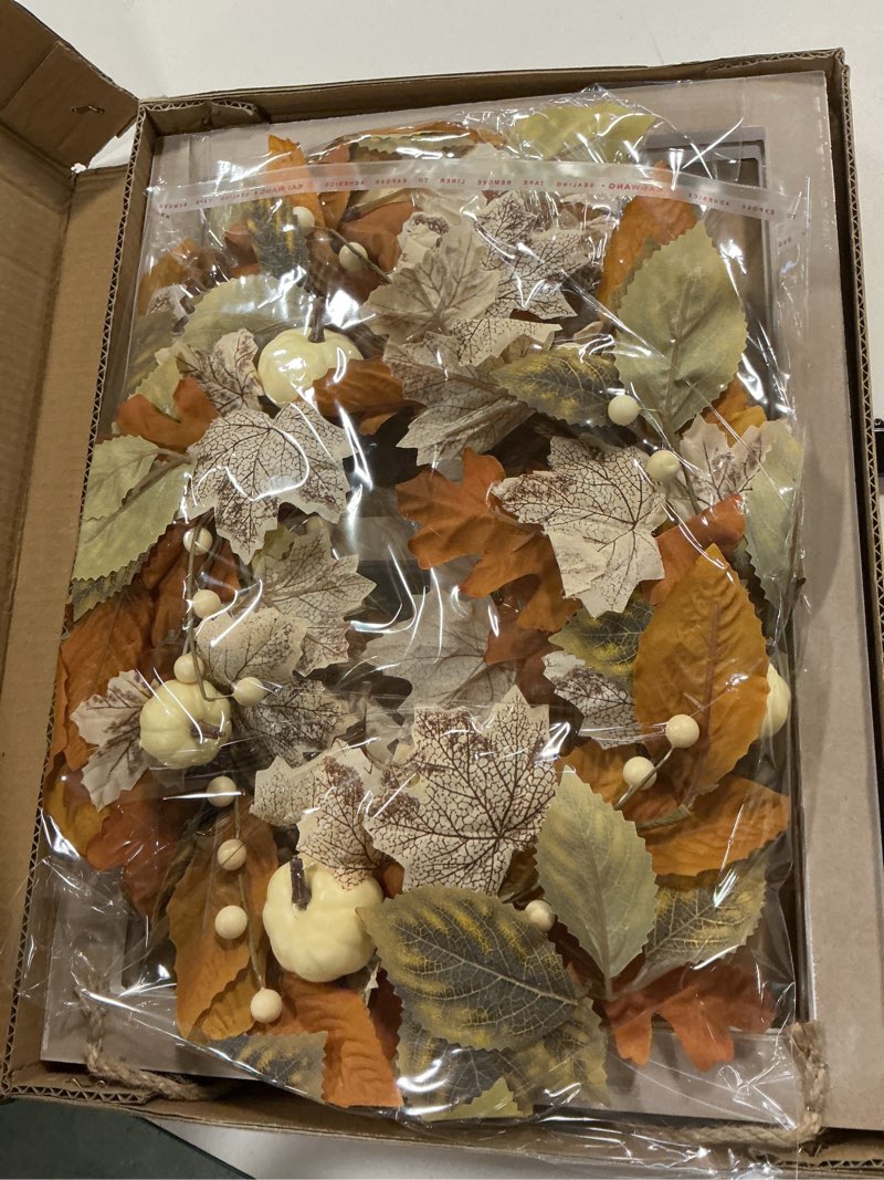 Condition photo showing Good Condition for idyllic Rustic Fall Wreaths with Window Frame, Fall Front Door Wreath, Hanging Distressed White Window Pane Wall Decor,Inside Outside Harvest Thanksgiving Day Farmhouse Decor