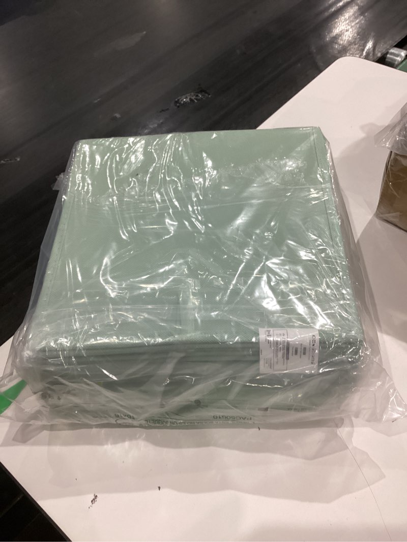 Condition photo showing Good Condition for DECOMOMO Storage Bins, Cube Storage Bin with Labels, Fabric Storage Cubes for Shelves (10.5" x 11" / 6pcs, Sage Green) Sage Green Cube 11" / 6pcs