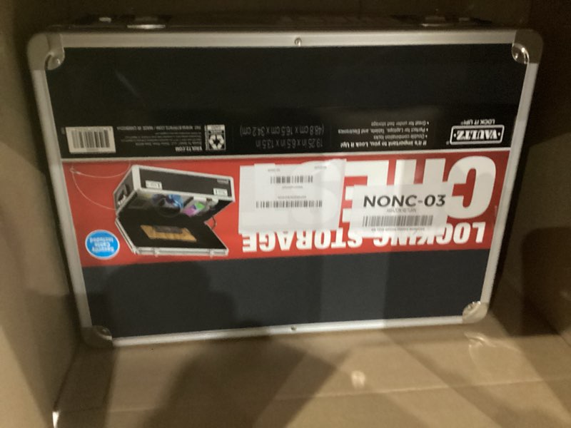 Condition photo showing Good Condition for Vaultz Storage Lock Box - 6.5 x 23 x 13.5 Inch - Secure Dorm Storage Trunk with Combination Lock - Ideal Briefcase, Medicine Box, and Personal Item Lock Box - Store Cash, Laptop - Black/Silver
