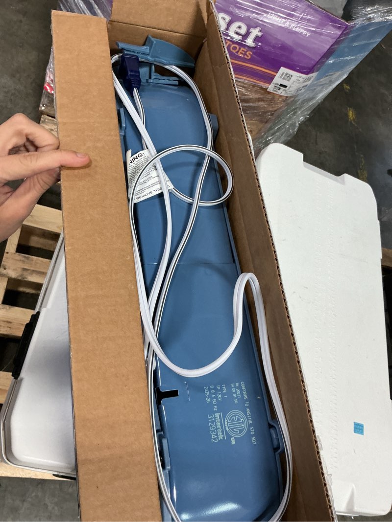 Condition photo showing As Is for lasko cool colors 20" 3-speed energy efficient box fan, laguna blue, b20312