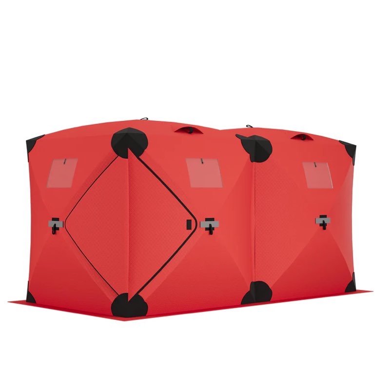 Garvee Ice Fishing Insulated Tent, Large Pop-Up Portable Hub-Style Ice Fishing Shelter, 5-7 Person Shelter 68 Square Feet of Fishable Area