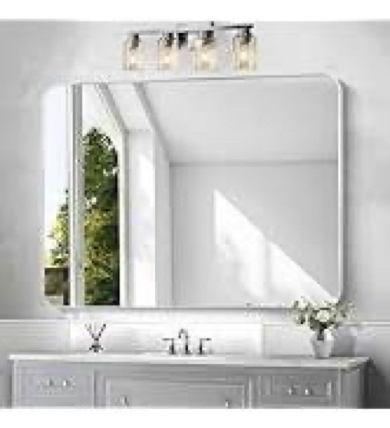 bonewei silver bathroom mirror,48x48 inch wall mirror for bathroom wall mounted,large rectangle mirr