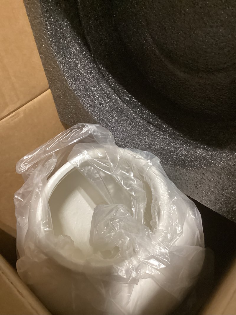 Condition photo showing New/Like New for White Ceramic Vase - Large 13.6 Inch Tall Floor Vase for Centerpieces, Farmhouse Rustic Minimalist Home Decor for Living Room, Enterway, Wedding (Sandstone White) Sandstone White 13.6 Inch