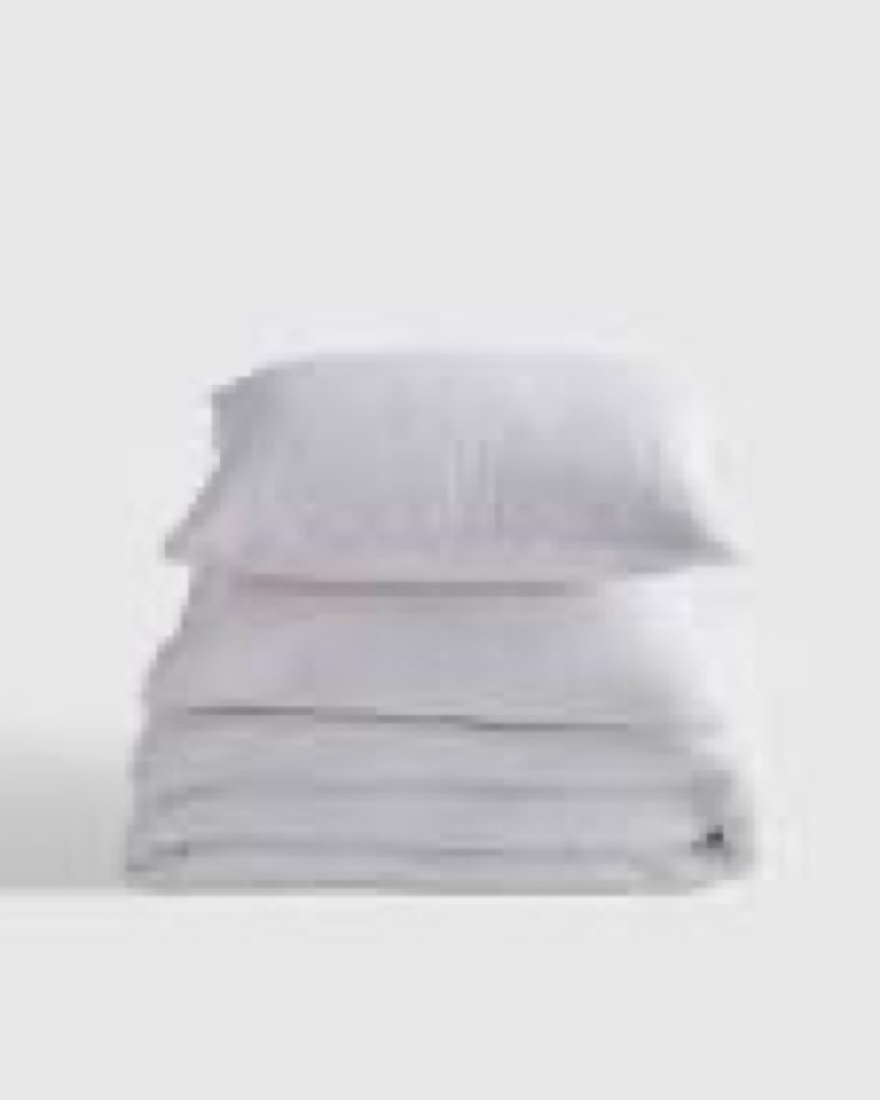 quince luxe honey comb duvet cover set king white/ 2.680