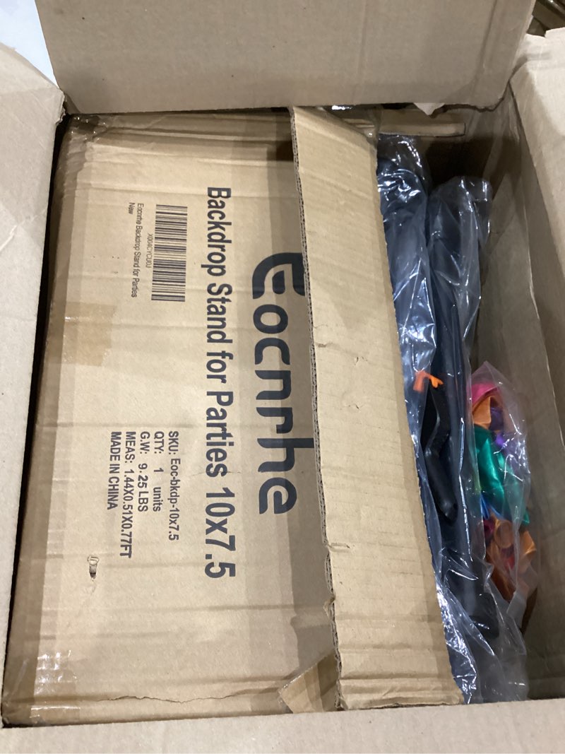 Condition photo showing As Is for Backdrop Stand Kit - 6 Widths, 10x7.5ft Adjustable Background Stand for Parties & Studio Photography