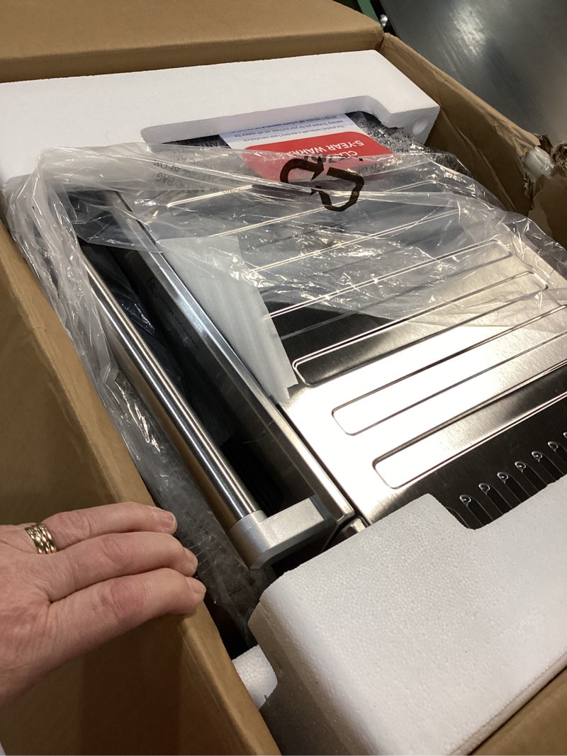 Condition photo showing New/Like New for Nuwave Bravo Air Fryer Toaster Smart Oven, 12-in-1 Countertop Convection, 30-QT XL Capacity, 50°-500°F Temperature Controls, Top and Bottom Heater Adjustments 0%-100%, Brushed Stainless Steel Look