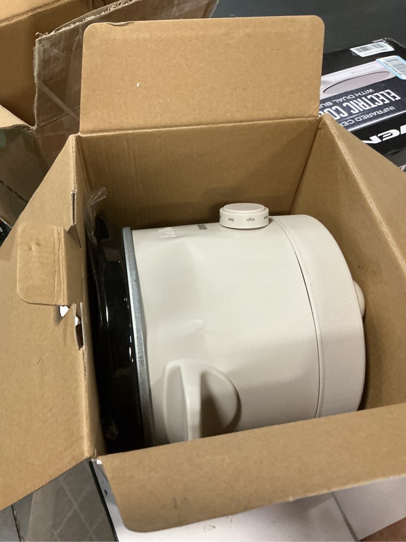 Condition photo showing As Is for bella 1.5 Qt Slow Cooker with 3 Heat Manual Control, Ceramic Nonstick Coating, Dishwasher Safe Stoneware Pot and Tempered Glass Lid, Tangle Free Cord Wrap & Cool Touch Handles, Oatmilk