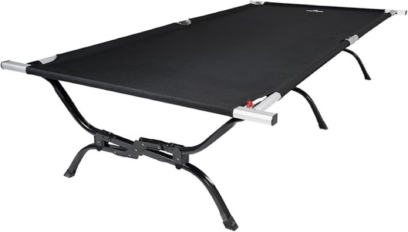teton outfitter camping cot, heavy-duty oversized folding cot for adults, comfortable elevated sleep (similar to stock photo)