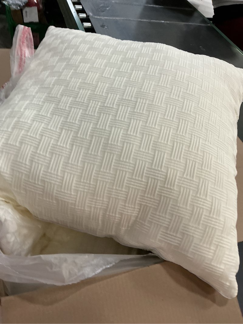 Condition photo showing Good Condition for Leeden 18x18 Pillow Inserts Set of 2, Soft and Fluffy Throw Pillow Forms for Couch and Bed, 18 Inch Square Decorative Pillow Inserts, Beige