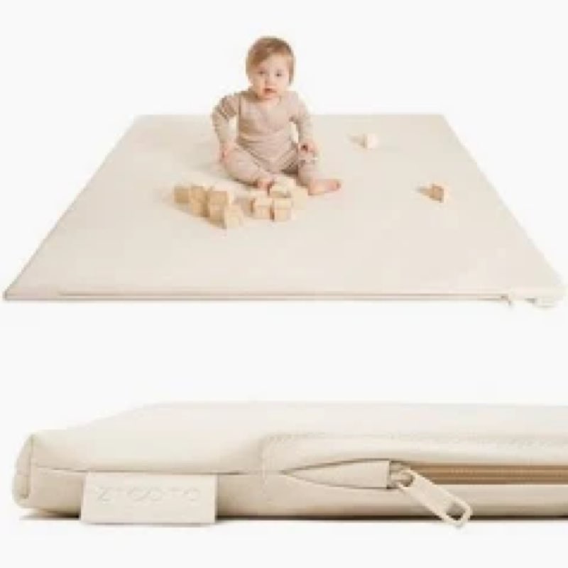 baby mat for floor, thick soft non-toxic vegan leather baby play mat, waterproof foam play mat, padd