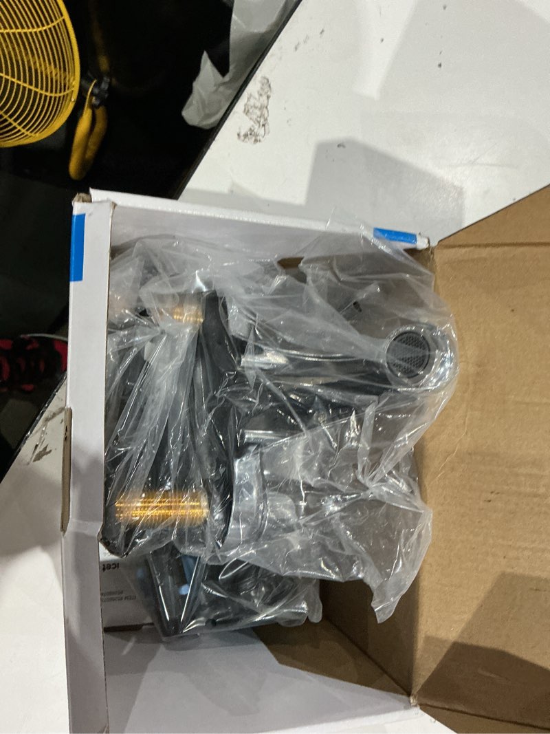 Condition photo showing As Is for project source webber chrome 4-in centerset 2-handle watersense bathroom sink faucet with drain and deck plate