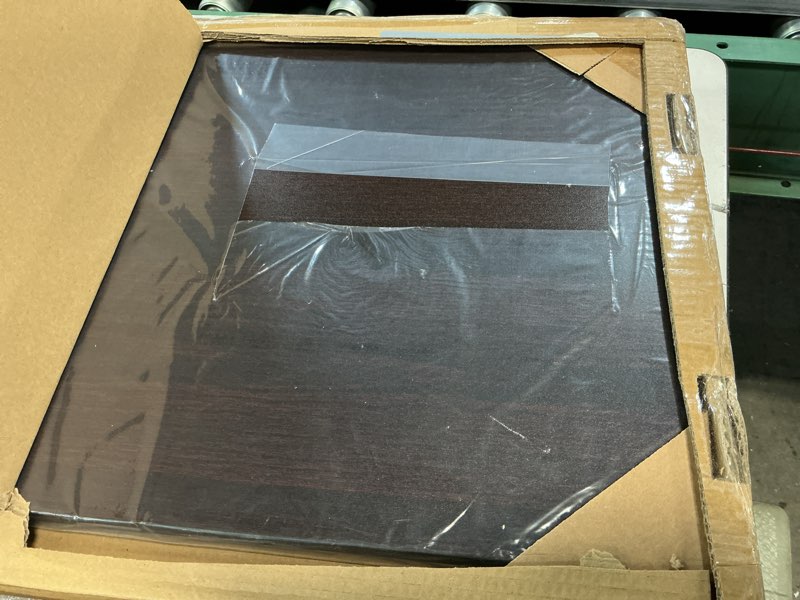 Condition photo showing Good Condition for Drive Medical Overbed Table with Wheels - Secure Height Adjustment for Comfort - Non Tilt Surface - Smooth Rolling Design - Home & Hospital Use - Woodgrain Laminate Top - Silver Vein Silver Vein Table