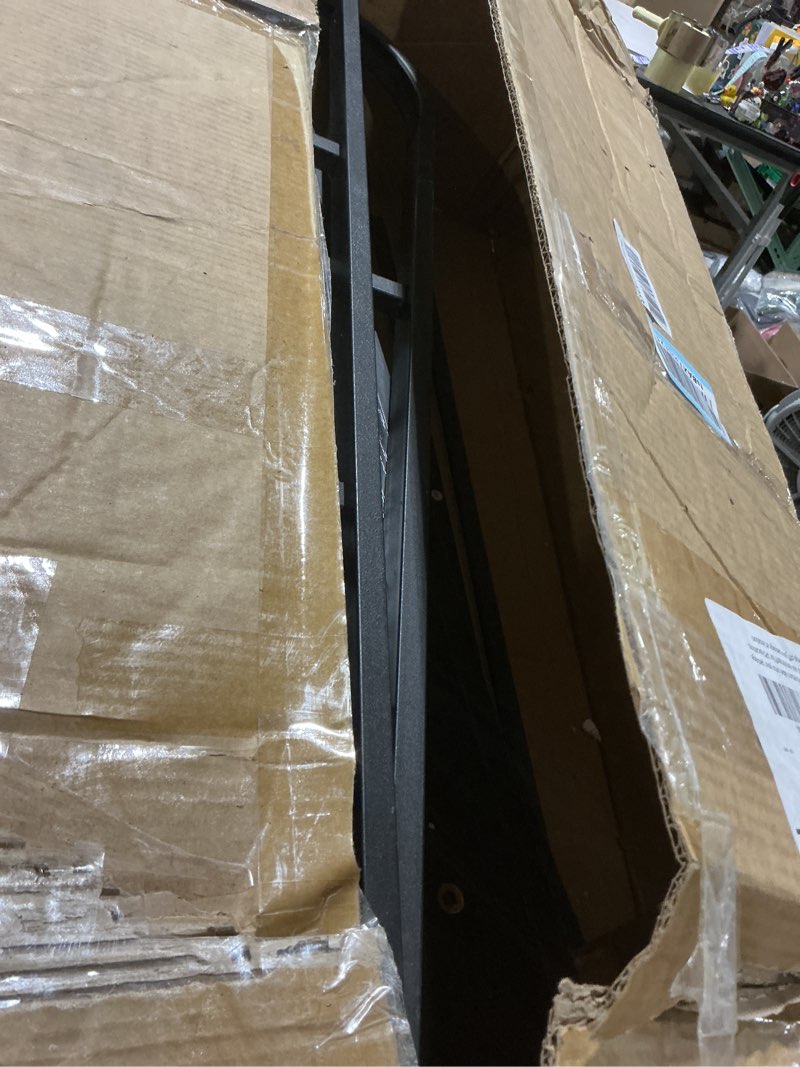 Condition photo showing As Is for wide bookshelf arched bookcase, industrial 5 tier open book shelves with metal frame, 72" tall freestanding heavy duty display rack for home office, living room,black,easy assembly black 5 tier arched wide