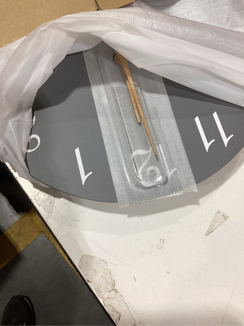 Condition photo showing New/Like New for Wall Clock 12 Inch, Modern Wall Clocks Battery Operated, Silent Non Ticking Clock Decorative for Living Room, Office, Bedroom, Home, School (Gray) B_gray 12 Inch