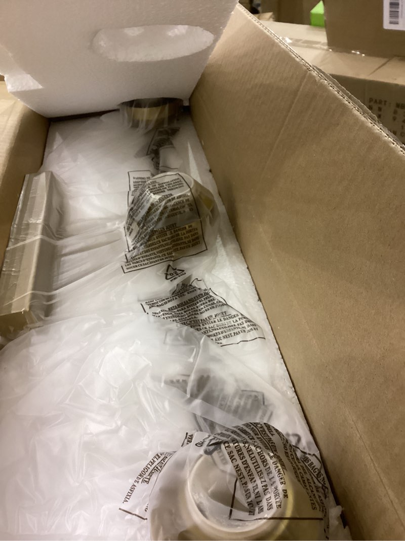 Condition photo showing Good Condition for Jonsi 3 Light Brushed Gold Bathroom Vanity Lights with Fluted Glass Shade, Modern Gold Bathroom Lights Over Mirror 3 Light 23.5 Inch