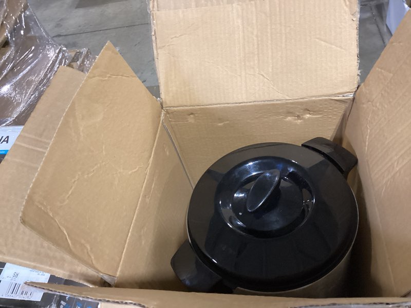 Condition photo showing As Is for black+decker 40 cup coffee urn, fast brewing, aluminum, keep warm function, heat resistant handles, indicator light