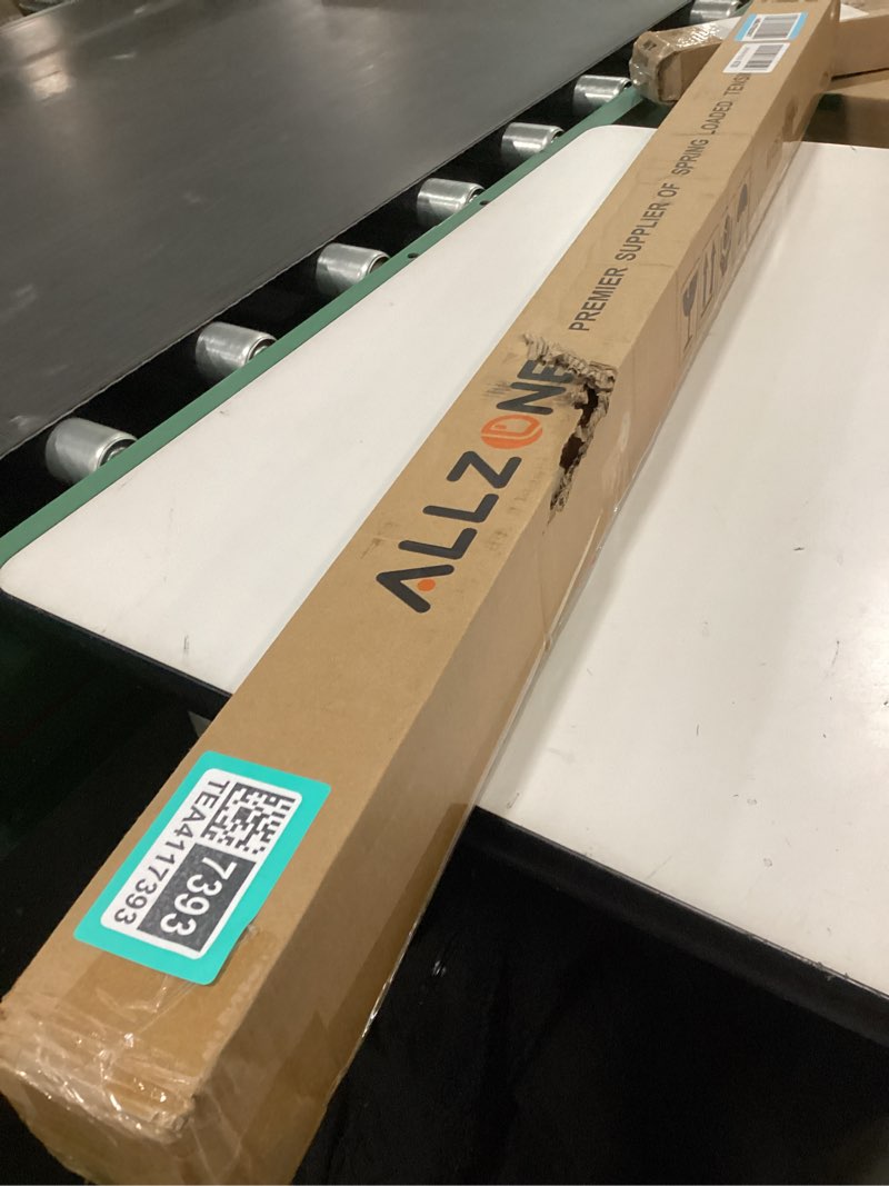 Condition photo showing New/Like New for ALLZONE Tension Curtain Rod for Window, 83-123 Inches, Heavy Duty Curtain Rods No Drilling, Non-Slip Bathroom Shower Tension Rod, Renter Friendly, Adjustable, Spring Loaded, Extra Long, White White 83-123 Inches