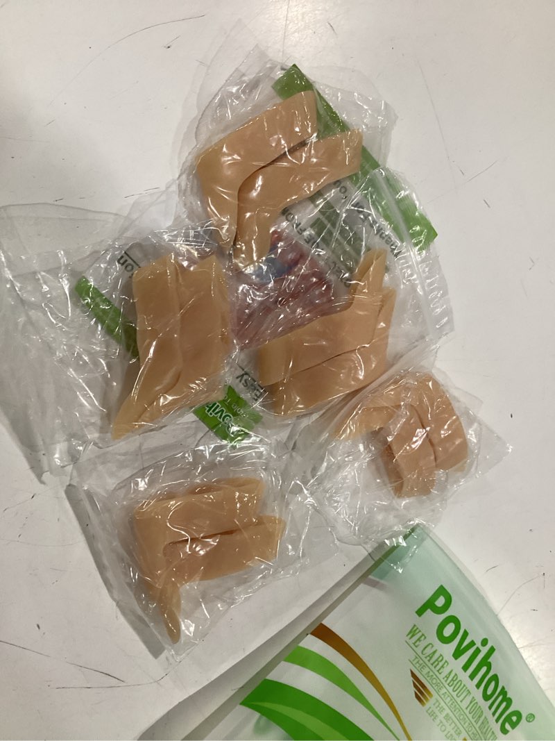 Condition photo showing New/Like New for povihome 10 pack pinky toe separator and protectors, triple gel toe separators for overlapping toe, curled pinky toes separate and protect (beige)