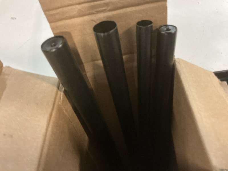 Condition photo showing As Is for KAMANINA 1 Inch Double Curtain Rod 36 to 72 Inches (3-6 Feet), Black Heavy Duty Curtain Rods for Windows, Telescoping Double Drapery Rods with End Caps