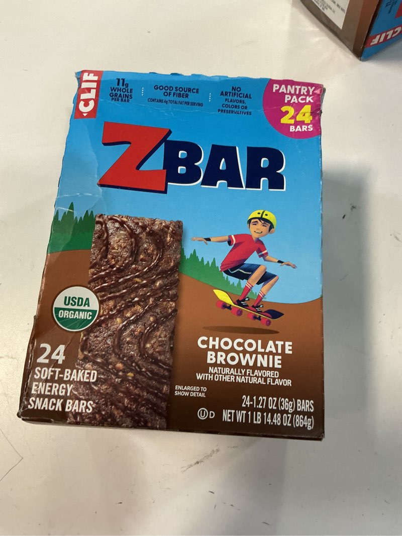 Condition photo showing New/Like New for ( best by 09/18/26 ) zbar - chocolate brownie - soft-baked energy snack bars - non-gmo - 11g whole grains - usda organic granola bars (24 pack)