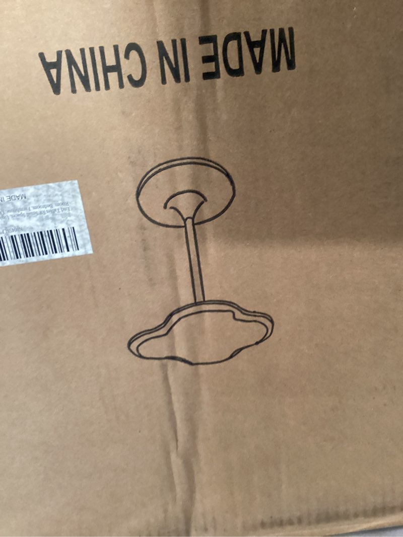 FASNAHOK Modern Small End Table, Pedestal Side Table with Solid Wood Tabletop for Couch, Unique Acce