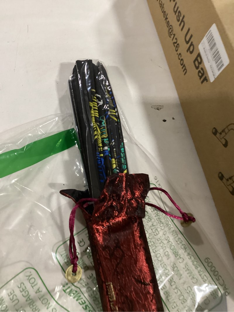 Condition photo showing Good Condition for Chinese Kung Fu Tai Chi Fan Arts Dance/Practice Performance Bamboo Folding Fan (Dragon and Phoenix Black Background)