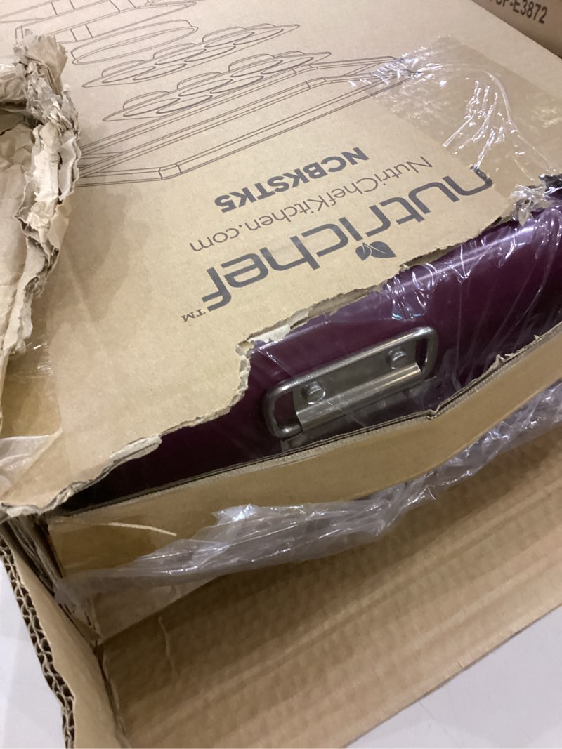 Condition photo showing Good Condition for NutriChef 8-Piece Nonstick Stackable Bakeware Set - PFOA, PFOS, PTFE Free Baking Pan Set w/Non-Stick Coating, 450°F Oven Safe, Round Cake, Loaf, Muffin, Wide/Square Pans, Cookie Sheet (Plum)