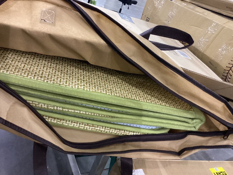 Condition photo showing As Is for 6 Panel Folding Room Divider Screen, Bamboo, for Separation, Beige, 67" H x 92.1" W