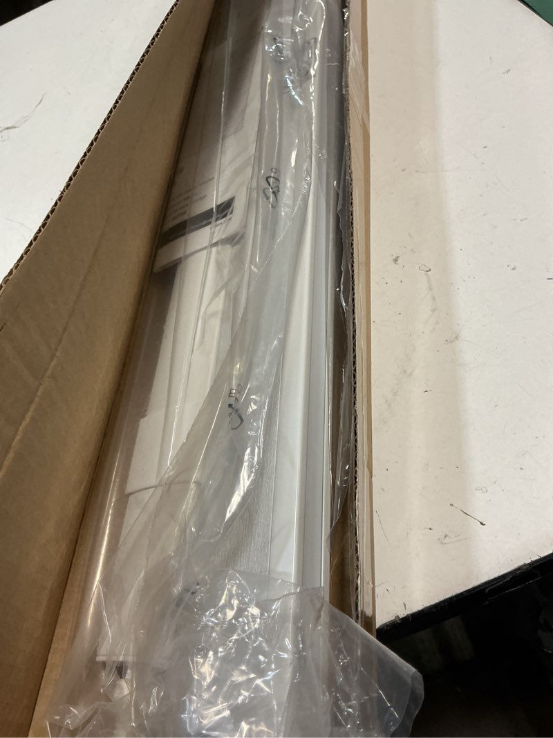 Condition photo showing As Is for lazblinds no tools no drill cordless cellular shades, blackout light blocking honeycomb shades for home, thermal insulation blinds for windows, 30" w x 48" h, white blackout-white 30" w x 48" h