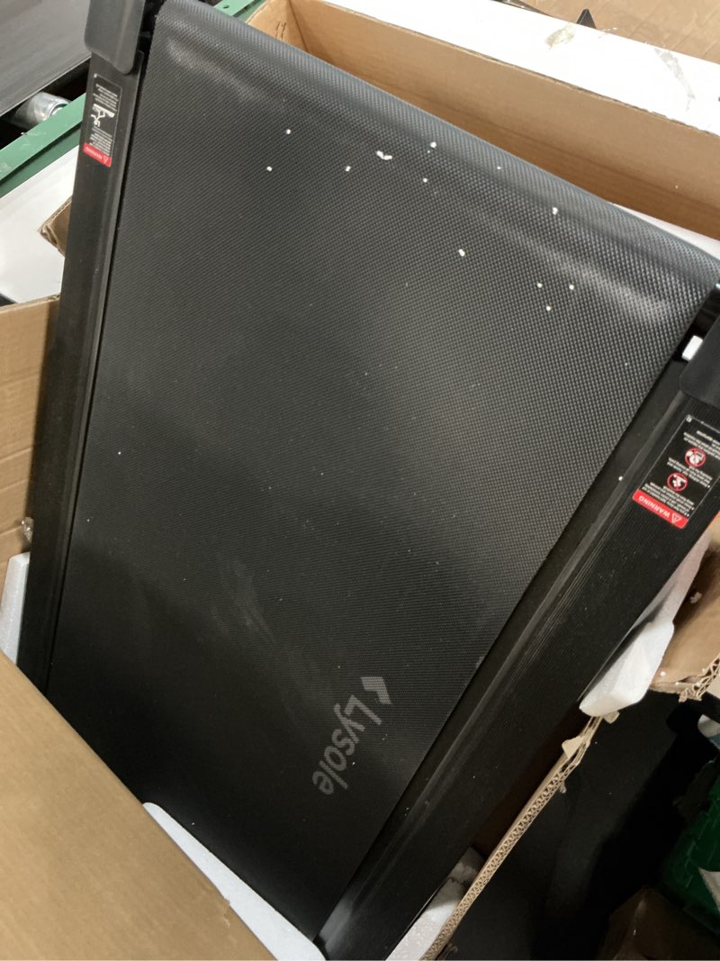 Condition photo showing As Is for Walking Pad Treadmill with Incline,Treadmills for Home and Office,340 Lb Capacity,4 in 1 Portable Under Desk Treadmill with Remote Control,Large LED Display Black orange