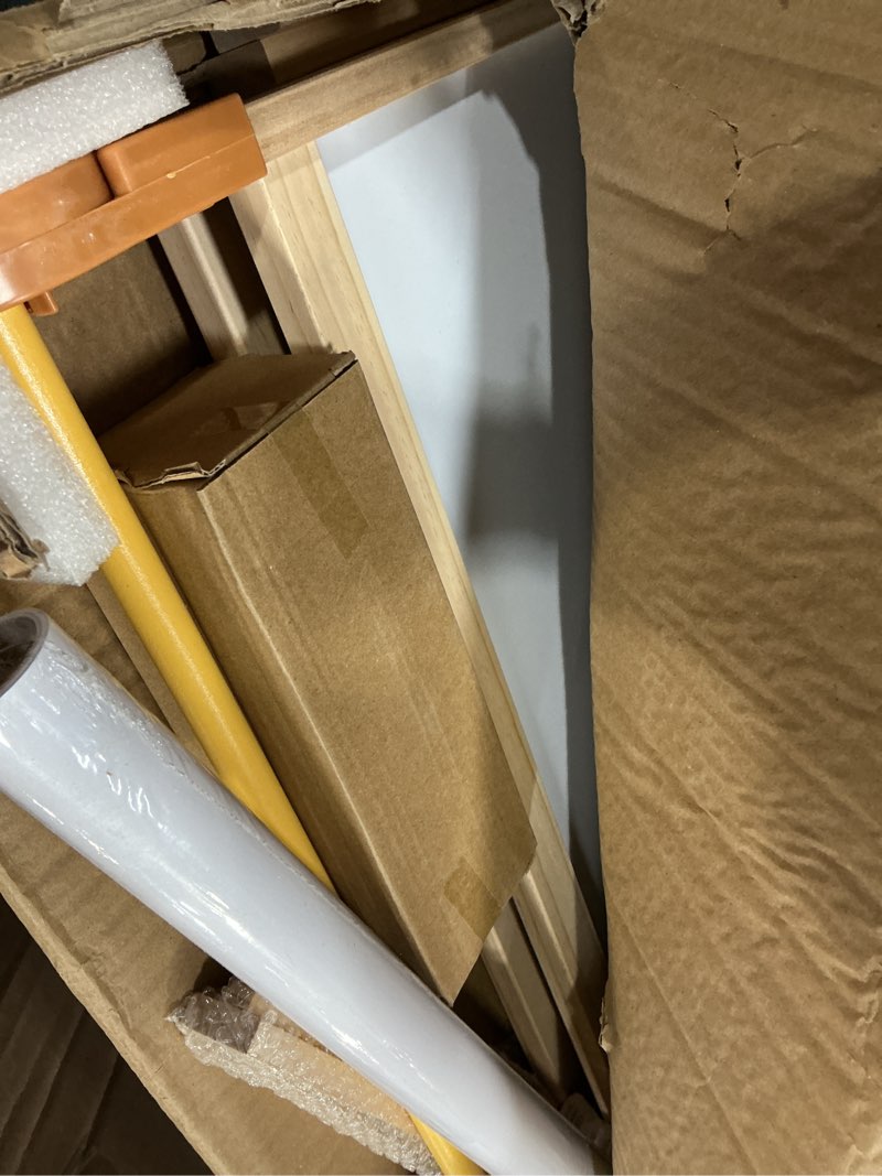 Condition photo showing As Is for Tiny Land Easel for Kids, Double-Sided Magnetic Easel, Adjustable Wooden Kids Art Easel with Paper Roll, Learning-Toy for 3,4,5,6,7,8 Years Old Boy & Girls