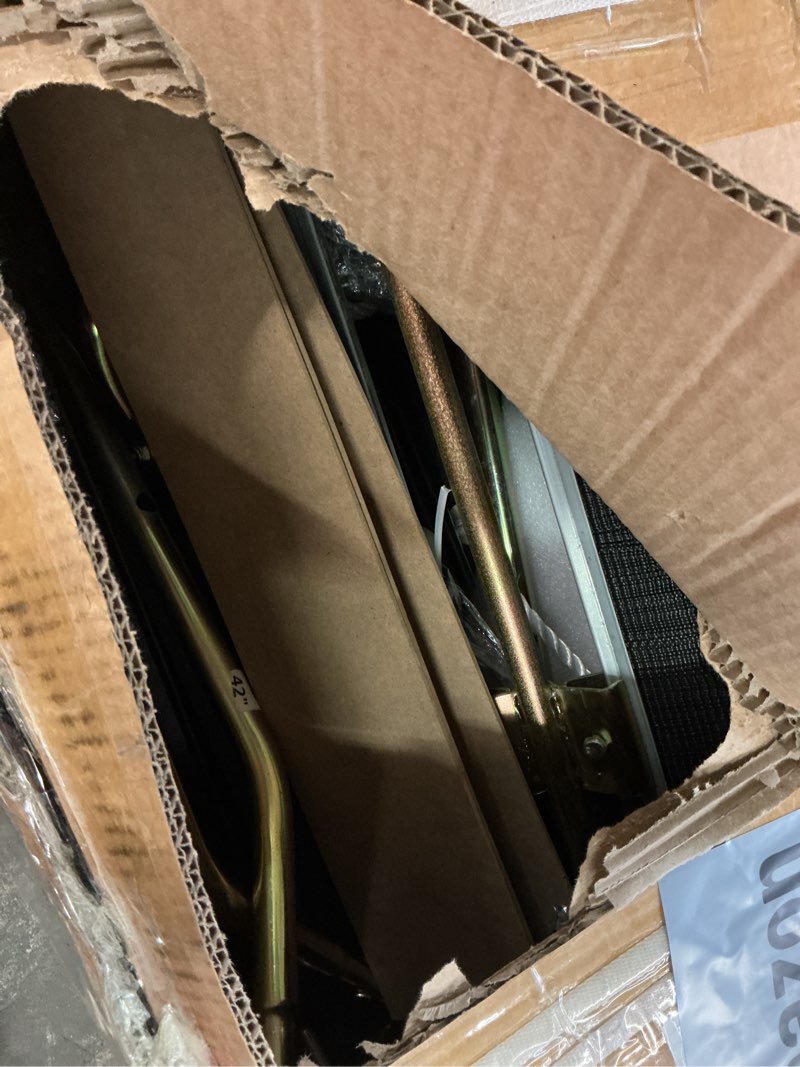 Condition photo showing New/Like New for VEVOR 42 Inch Lawn Sweeper Tow Behind, 12 cu.ft. Large Pull Behind Grass Sweeper, Heavy Duty Leaf & Grass Collector with Dumping Rope Design, Adjustable Sweeping Height for Picking Up Debris & Grass