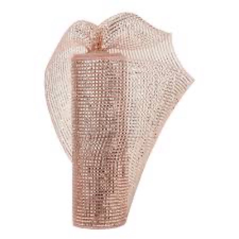 HUIHUANG Rose Gold Mesh Ribbon 10 inch Wide Rose Gold Glitter Christmas Tree Ribbon Mesh Fabric Ribb