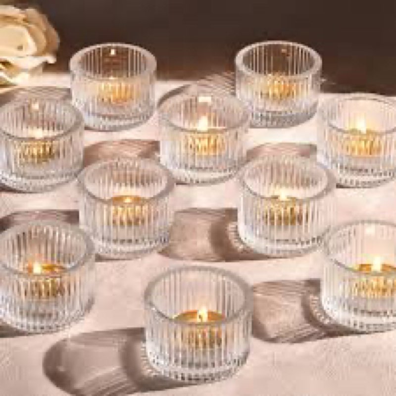 12'' h glass tabletop tealight holder