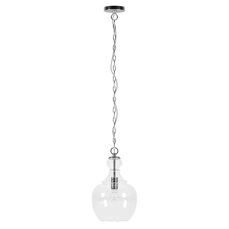 Meyer&Cross Verona 1-Light Brushed Nickel Pendant with Clear Glass