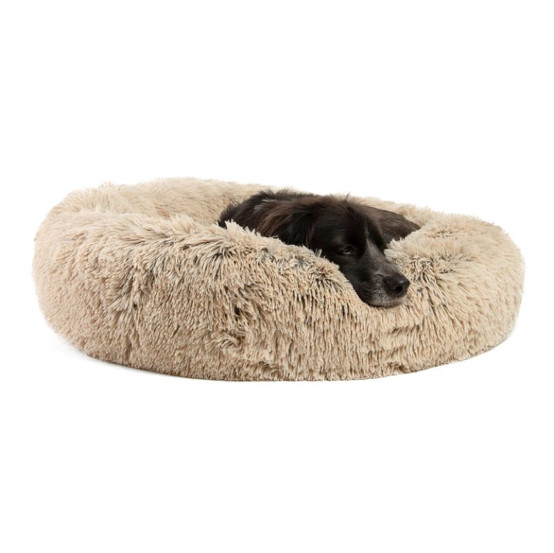 The Original Calming Donut Dog Bed in Shag 