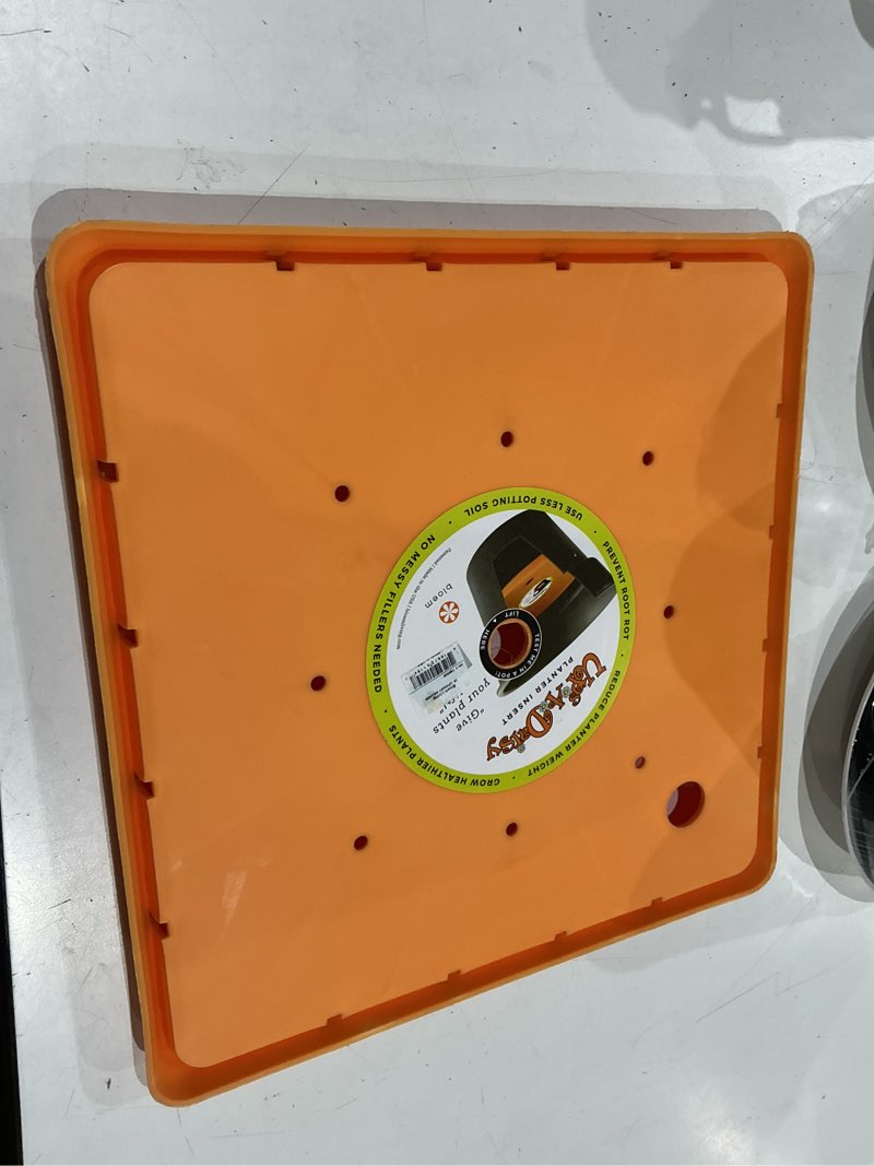 Condition photo showing Good Condition for bloem ups-a-daisy square planter insert - 14.75" width x 1" thick orange 15 inch (pack of 1)