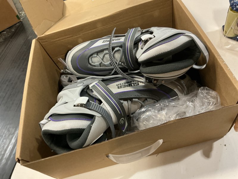 Condition photo showing Good Condition for super youngster women's adjustable inline skate, roller skates blades for female adults purple large-women 5-8