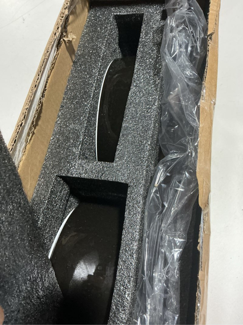 Condition photo showing As Is for Ceramic 1.6 Cup Raised Slow Feeder Dog Bowl Set, Elevated 7.3inch Bowl and 8.2inch Dish with Acacia Wood Stand for Medium and Large Dog(2 x Starry Sky+ Stand) L- 8.2inch / 1.6 Cups 2 x Starry Sky + Stand - A