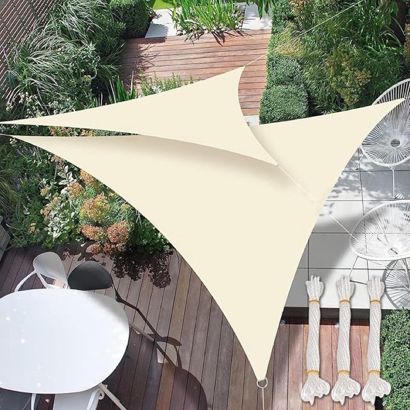 Triangle Canopy Garden Sun Shade Sail - Sun and Rain Protector - Waterproof Sun Shade Shade Cloth, Lightweight/Easy to Carry, for Outdoor Patio Lawn Camping Sun Shelter
