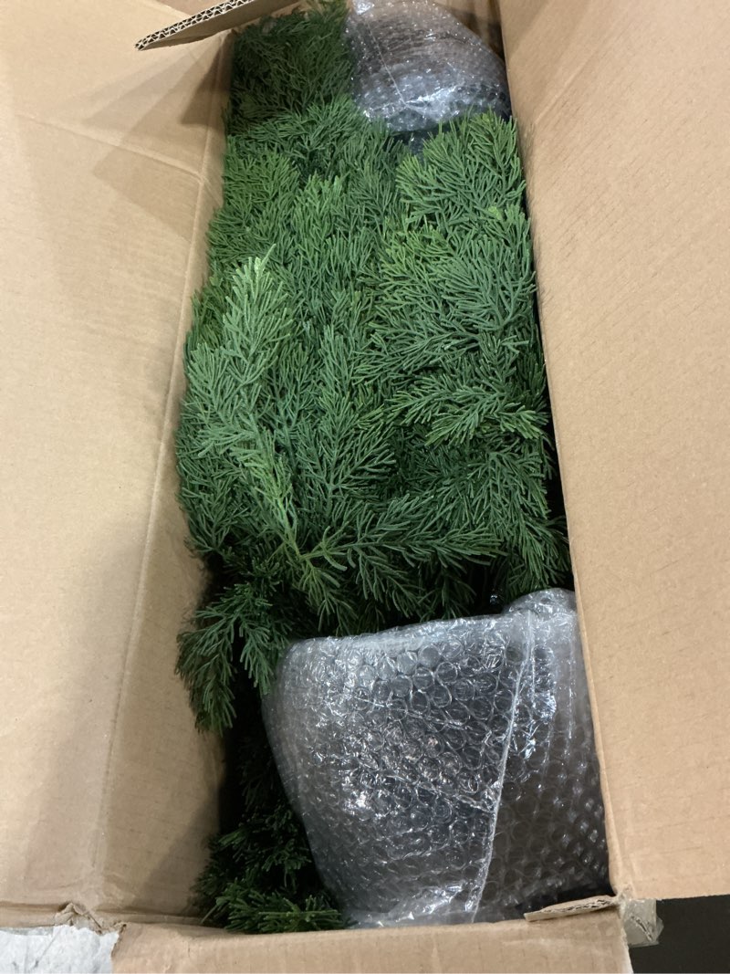 Condition photo showing New/Like New for 3ft artificial cedar topiary trees 2 pack,real touch cedar tree faux plants potted uv resistant evergreen tree for outdoor indoor door garden farmhouse home decoration 3ft 2