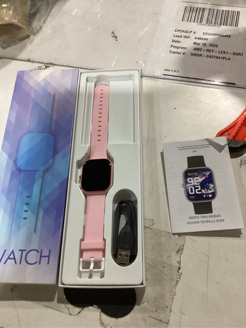 Condition photo showing Good Condition for kids watch with fitness tracker no phone/app needed,19 sport mode,1.5" diy dial,ip68 waterproof,sleep monitor,pedometers,heart rate,great birthday gift for boys girls teens 6-14 (pink)