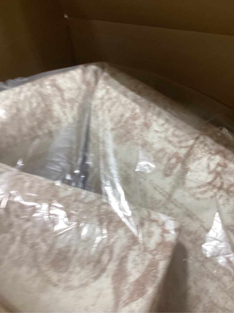 PureCozy Area Rug 8x10 Cream Washable Living Room Beige Carpet Non Slip Vintage Medallion Indoor Bed