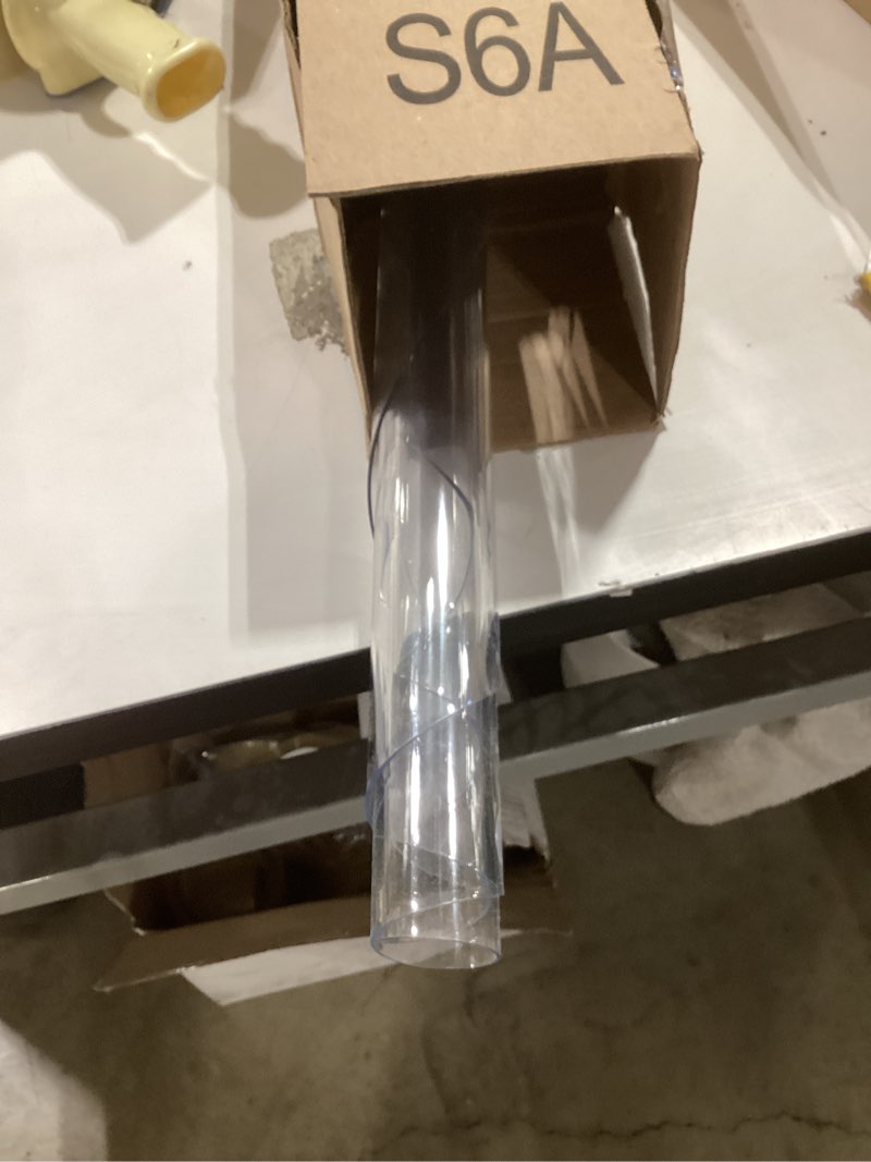 Condition photo showing As Is for 32 inch dia 1.5mm thick round clear table cover protector pvc vinyl plastic tablecloth kitchen table covers crystal wipeable tablecloth dining coffee table pad wood glass furniture protector round 32d inch round new clear 1.5mm