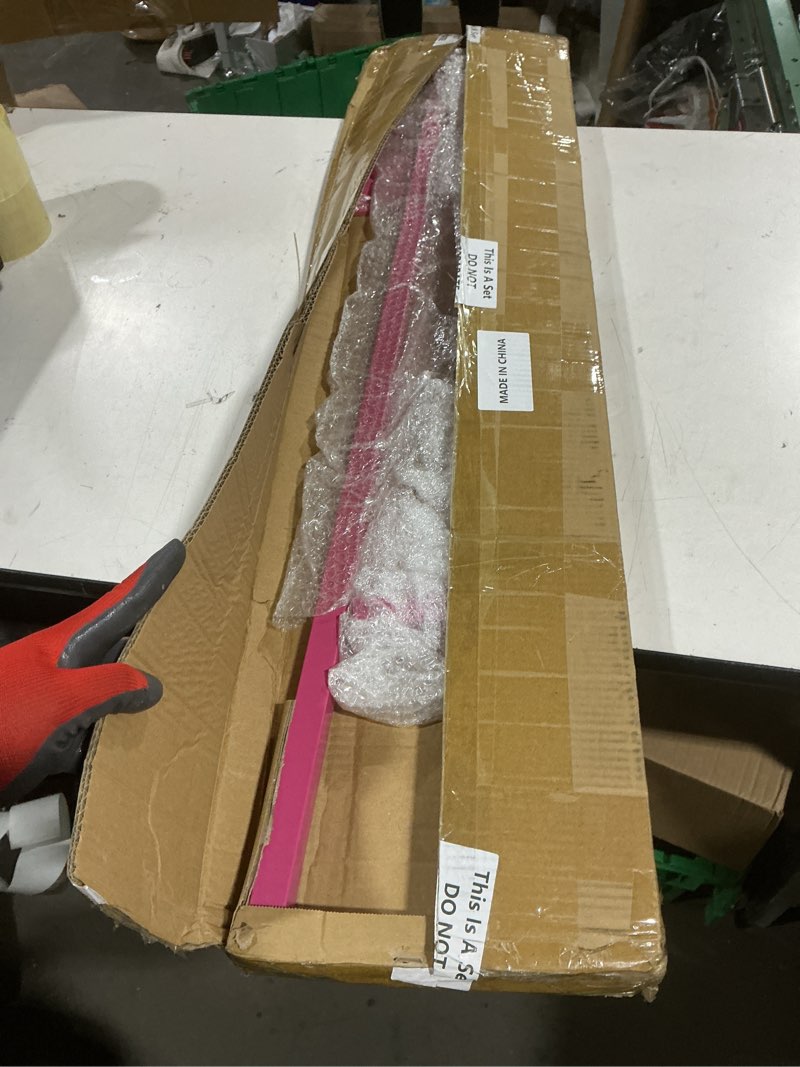 Condition photo showing Good Condition for sintuff adjustable cloth display stand 48-72 inches single garment rack metal costumer t shirt display for thrift shop vendors retail store(pink)